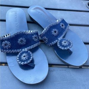 Jack Rogers Navy blue sandals- great used condition- they match everything!